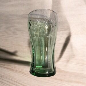 Coca-Cola Coke Glass 4.5" Mini Glass Shot‎ Juice Vintage Green Glass